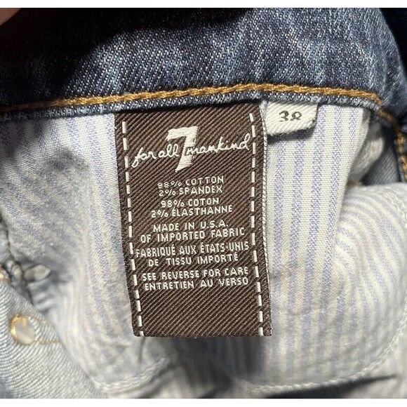 7 For All Mankind Men's Blue Cotton Blend Slimmy Stretch Denim Jeans Size 38x28 - Picture 9 of 11